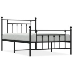 Berkfield Home Metal Bed Frame with Headboard & Footboard Black 107x203 cm - thumbnail 2
