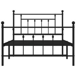 Berkfield Home Metal Bed Frame with Headboard & Footboard Black 107x203 cm - thumbnail 6