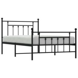Berkfield Home Metal Bed Frame with Headboard & Footboard Black 107x203 cm - thumbnail 4