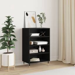 Berkfield Home Highboard Black 57x35x90 cm Engineered Wood - Size: 57 x 35 x 90 cm - thumbnail 2