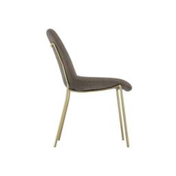 Lemon Pavilion Furniture Carlo Dining Chair (Pack of 2) - Textured Velvet/Metal - Taupe - thumbnail 3