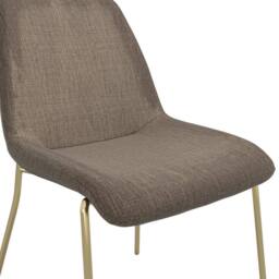 Lemon Pavilion Furniture Carlo Dining Chair (Pack of 2) - Textured Velvet/Metal - Taupe - thumbnail 5