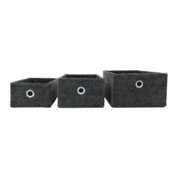JVL Metro Rectangular Storage Baskets in Dark Grey - thumbnail 5
