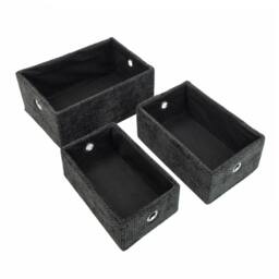 JVL Metro Rectangular Storage Baskets in Dark Grey - thumbnail 3