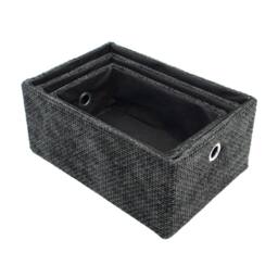 JVL Metro Rectangular Storage Baskets in Dark Grey - thumbnail 2