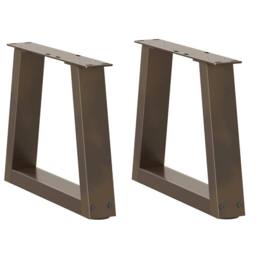 Berkfield Home Dining Table Legs V-Shape 2 pcs Natural Steel 40x(30-31.3) cm Steel in Brown - thumbnail 2