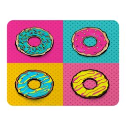 Benjamin Tate Design donut cartoon pop art style Designer Blanket in Natural - Size: 120 cm x 150 cm - thumbnail 1