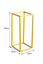 Living and Home 30cm W x 30cm D x 100cm H Golden Rectangular Metal Flower Stand for Wedding Party in Gold - Size: 30 cm W x 30 cm D x 100 cm H - thumbnail 6