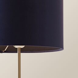 ValueLights Charlie Chrome Stem Table Lamp Light with Velvet Shade in Navy - Size: 10 inches - thumbnail 4