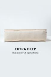Homescapes Cotton Dining Chair Booster Cushion in Cream - Size: 40 cm x 40 cm - thumbnail 3