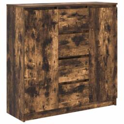 Berkfield Home Sideboard with Drawers Smoked Oak 100.5x35x98.5 cm Engineered Wood in Brown - thumbnail 3