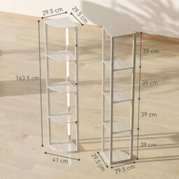 HOMCOM Corner Floor Lamp with Dimmable Warm White LED Light, for Living Room in Light Oak - thumbnail 3
