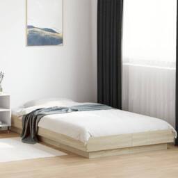 Berkfield Home Bed Frame without Mattress Sonoma Oak 90x190 cm Single in Light Tan - thumbnail 2
