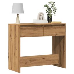 Berkfield Home Console Table Artisan Oak 89x41x76.5 cm Engineered Wood in Brown - thumbnail 1