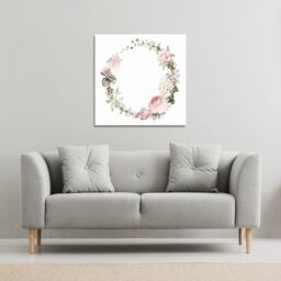 Benjamin Tate Design Watercolour Flowers (Canvas Print) / 90 x 90 x 4cm in Natural - Size: 90 x 90 x 4 cm - thumbnail 1
