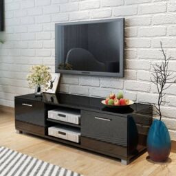 Berkfield Home TV Cabinet High-Gloss Black 120x40.3x34.7 cm
