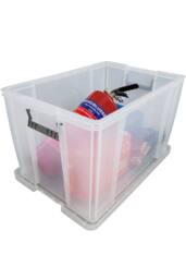 Whitefurze Set of 2 Allstore Storage Box with Lid & Silver Clamp - Clear - thumbnail 5
