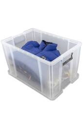 Whitefurze Set of 2 Allstore Storage Box with Lid & Silver Clamp - Clear - thumbnail 3