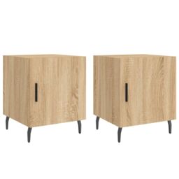Berkfield Home Bedside Cabinets 2 pcs Sonoma Oak 40x40x50 cm Engineered Wood in Brown - Size: 40 x 40 x 50 cm - thumbnail 2