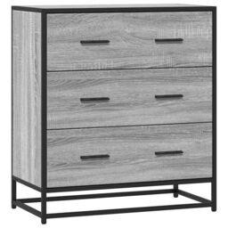 Berkfield Home Sideboard Grey Sonoma 68x35x76 cm Engineered Wood & Metal - Size: 68 x 35 x 76 cm - thumbnail 2