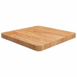 Berkfield Home Square Table Top Light Brown 50x50x4cm Treated Solid Wood Oak - Size: 50 x 50 x 4 cm - thumbnail 2