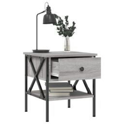 Berkfield Home Bedside Tables 2 pcs Grey Sonoma 40x42x45 cm Engineered Wood - Size: 40 x 42 x 45 cm - thumbnail 4