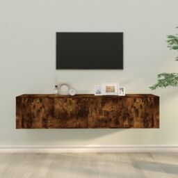 Berkfield Home 3 Piece TV Cabinet Set Smoked Oak Engineered Wood in Brown - thumbnail 1