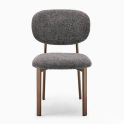 FurnitureboxUK 2x Mirelle Grey Fabric Dining Chairs Bronze Legs in Charcoal - thumbnail 7