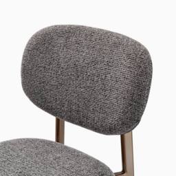 FurnitureboxUK 2x Mirelle Grey Fabric Dining Chairs Bronze Legs in Charcoal - thumbnail 8