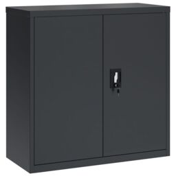Berkfield Home File Cabinet Anthracite 90x40x90 cm Steel in Black - Size: 90 x 40 x 90 cm - thumbnail 2