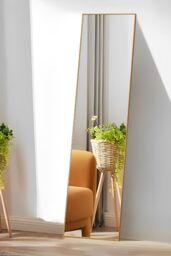 Living and Home 30x120cm Slim Design Metal Frame Full Length Mirror - Wall Mounted/Leaning for Bedroom, Dressing Room & Fashion Stores - thumbnail 2