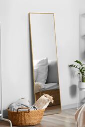 Living and Home 30x120cm Slim Design Metal Frame Full Length Mirror - Wall Mounted/Leaning for Bedroom, Dressing Room & Fashion Stores - thumbnail 3