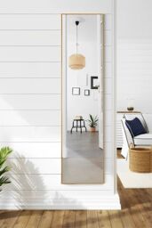 Living and Home 30x120cm Slim Design Metal Frame Full Length Mirror - Wall Mounted/Leaning for Bedroom, Dressing Room & Fashion Stores