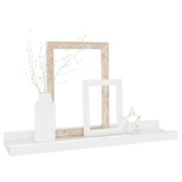Berkfield Home Decorative Wall Shelves 2 pcs High Gloss White 40x9x3 cm - Size: 40 x 9 x 3 cm - thumbnail 1