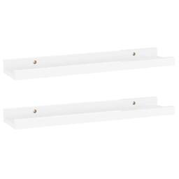 Berkfield Home Decorative Wall Shelves 2 pcs High Gloss White 40x9x3 cm - Size: 40 x 9 x 3 cm - thumbnail 3