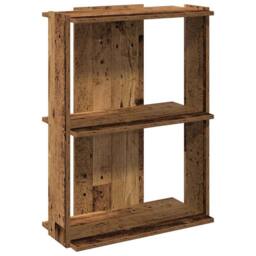 Berkfield Home Bookcase 3-Tier Old Wood 60x30x80 cm Engineered Wood in Brown - Size: 60 x 30 x 80 cm - thumbnail 1