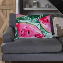 Benjamin Tate Design Watermelon Blanket in Natural - Size: 120 cm x 150 cm - thumbnail 2