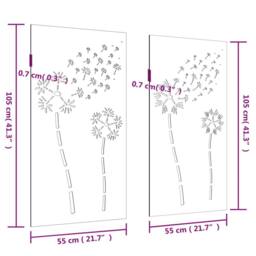 Berkfield Home Garden Wall Decorations 2pcs 105x55cm Corten Steel Flower Design in Brown - Size: 105x55 cm - thumbnail 8