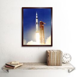 "Artery8 Wall Art Print Apollo 11 Moon Launch Saturn V Rocket Blast Thrust Nasa Kennedy Space Center USA Photograph Art Framed - Size: W12"" x H16""" - thumbnail 2