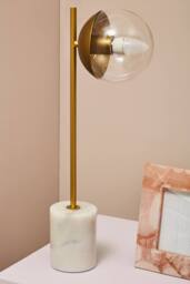 Orsina Elegant Chrome Finish Table Lamp, Contemporary Bedside Table Light, Easily Maintained Tall Bedside Lamp in Gold - thumbnail 4