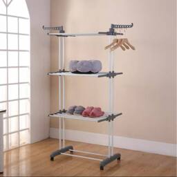 Hinsinc 4 Tier Foldable Clothes Airer Rack Indoor Outdoor in Grey - thumbnail 4