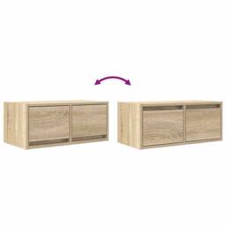 Berkfield Home TV Cabinet Sonoma Oak 60x31x25.5 cm Engineered Wood in Brown - thumbnail 9