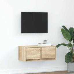 Berkfield Home TV Cabinet Sonoma Oak 60x31x25.5 cm Engineered Wood in Brown - thumbnail 2