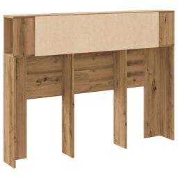 Berkfield Home Headboard Cabinet Artisan Oak 140x18.5x102.5 cm Engineered Wood in Brown - thumbnail 6