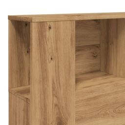 Berkfield Home Headboard Cabinet Artisan Oak 140x18.5x102.5 cm Engineered Wood in Brown - thumbnail 7
