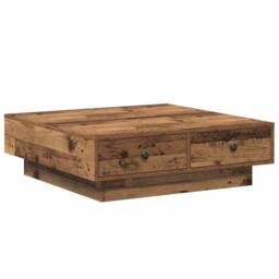 Berkfield Home Beautiful Coffee Table Old wood Reclaimed Wood 90 x 90 x 28 cm in Brown - thumbnail 7