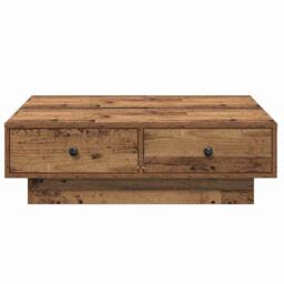 Berkfield Home Beautiful Coffee Table Old wood Reclaimed Wood 90 x 90 x 28 cm in Brown - thumbnail 5