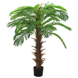 Berkfield Home Realistic Artificial Cycas Palm with Pot 140 cm Green - thumbnail 2