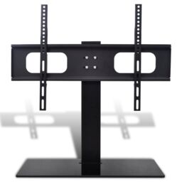 Berkfield Home Pedestal TV Stand for 37-55 Inch Screen Max VESA 600x400 mm 40kg in Black - thumbnail 1