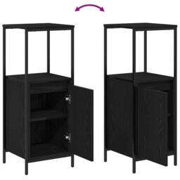 Berkfield Home Durable Bathroom Cabinet with Shelves Black Oak 36x35x95 cm - Size: 36 x 35 x 95 cm - thumbnail 9